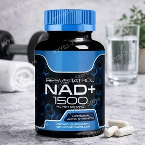 Ресвератрол шөптік антиоксидантты қоспасы бар NAD+ капсулалары, еркектерге арналған жасушалық денсаулықты қолдау және қартаюға қарсы 90 дана