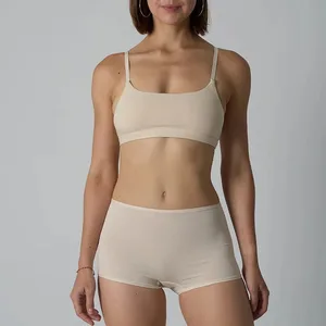 Bavlněné Bralette Bezešvé Prodyšné Spodní Prádlo Soupravy spodního prádla pro Dámské Fitness Sportovní Podprsenky Kalhotky Dámské Bez podprsenky Intimní