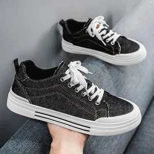 Breathable Canvas Shoes Panlalaking Sneakers Soft-sole Casual Board Shoes Low Top Flat Bottomed Trendy Men's Shoes Fashion Zapatillas