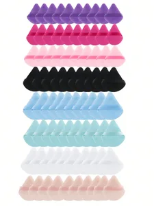 Mini éponge de maquillage pour le visage, 10 pièces, bouffantes de poudre de velours triangulaire, farine de Pizza, cosmétiques, outil de maquillage léger lavable