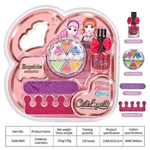 Kit de maquillage pour enfants, gloss, fard à paupières, vernis à ongles, lime, maquillage Non toxique, cosmétiques princesse pour filles, lavable, cadeau de noël pour enfants