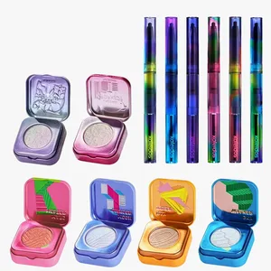 Kaleidos Automatic Gel Eyeliner Penna Chameleon Eye Shadow Highlighter Chrome Glitter Face Makeup Set Chameleon Diamond Powder